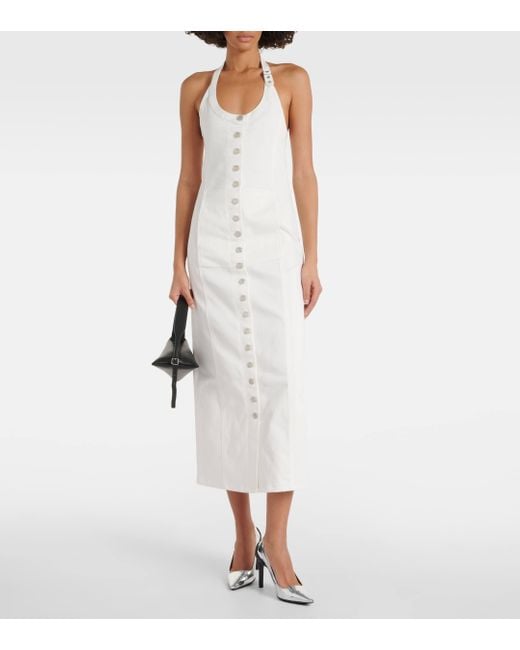 Courreges White Multiflex Denim Midi Dress