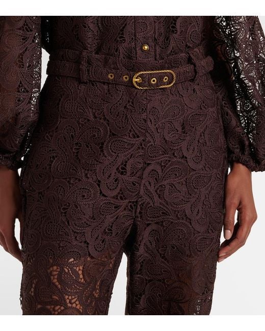 Zimmermann Brown Lace Flared Pants