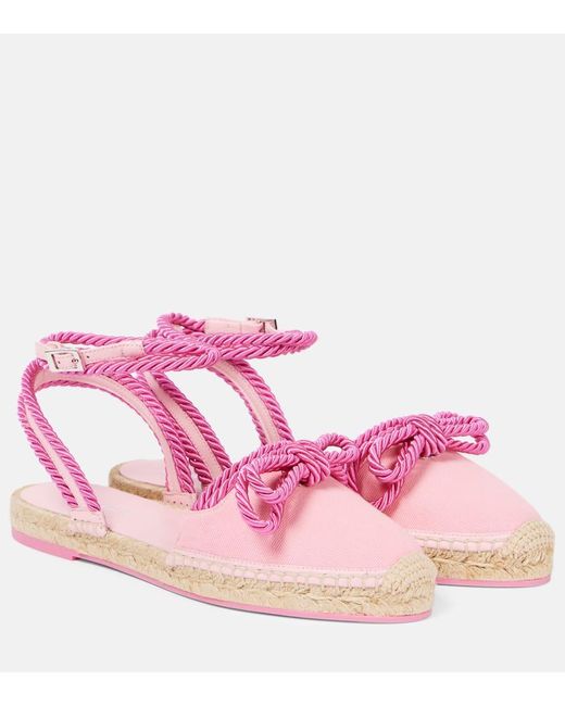 Mach & Mach Pink Bow-Detail Espadrille Sandals