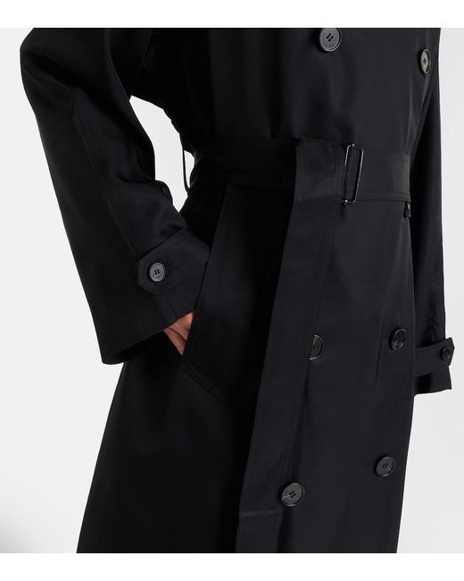 Frankie Shop Black Veyron Double-Breasted Twill Trench Coat