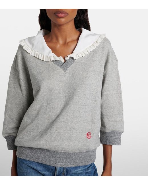 Chloé Gray Cotton-Blend French Terry Sweatshirt