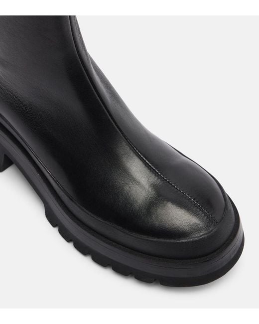 Khaite Black Fallon 35 Leather Ankle Boots