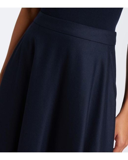 Max Mara Blue Wool Midi Skirt