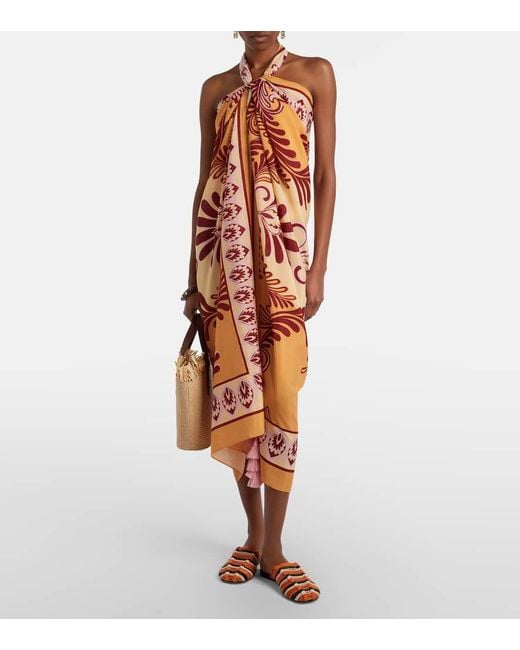 Farm Rio Brown Leather Slides