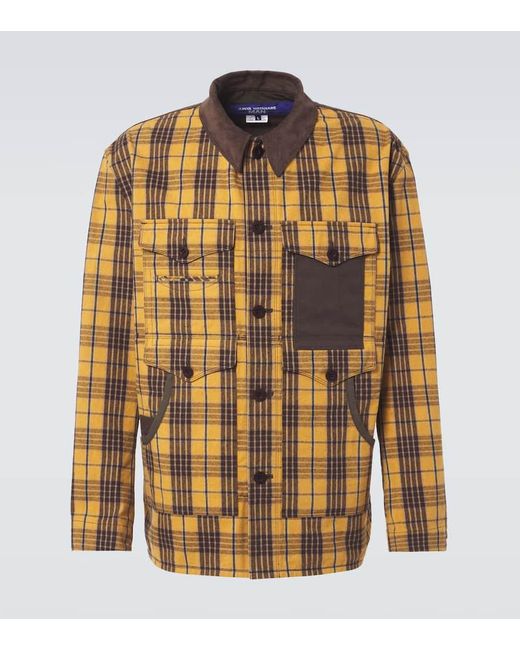 Junya Watanabe Yellow Checked Cotton Flannel Jacket for men