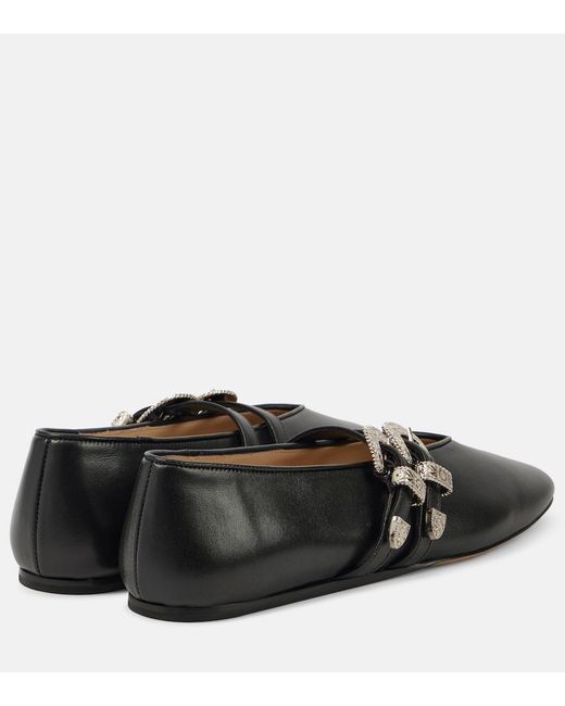 Le Monde Beryl Black Claudia Leather Ballet Flats