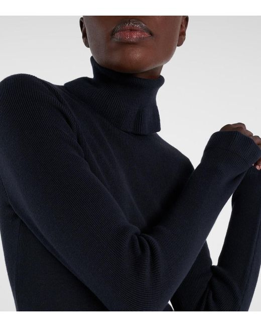 Chloé Blue Rollkragenpullover Aus Baumwolle Und Wolle