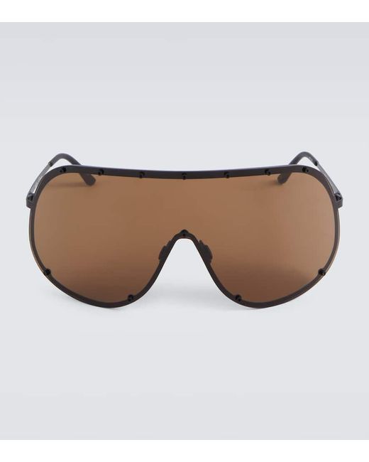 Rick Owens Brown Shield Sunglasses for men