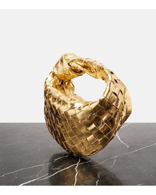 Bottega Veneta Jodie Intrecciato Metallic Leather Tote Bag