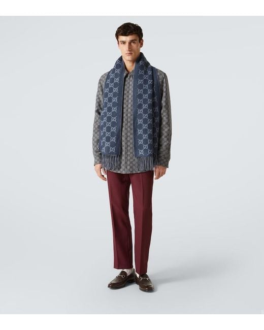 Sciarpa Gg di Gucci in Blue da Uomo