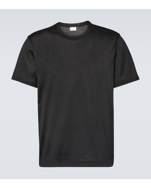 Brioni Black Cotton Jersey T-shirt for men
