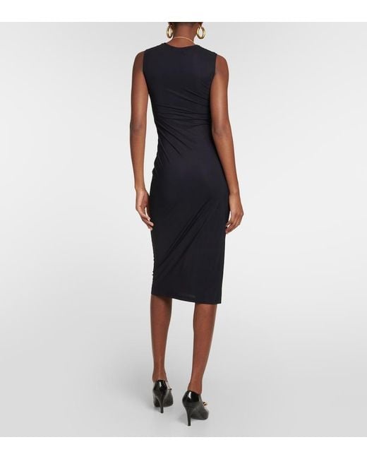 Jil Sander Blue Fitted Jersey Midi Dress