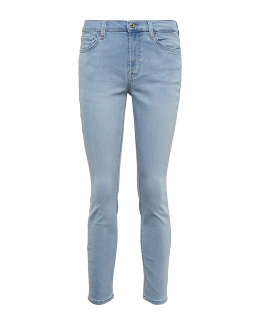 Mid-rise Skinny Jeans in Light Blue 