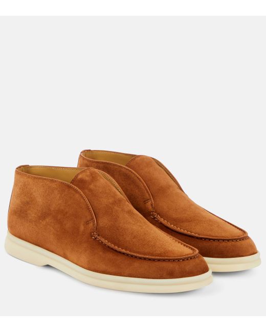 Loro Piana Brown Suede Ankle Boots