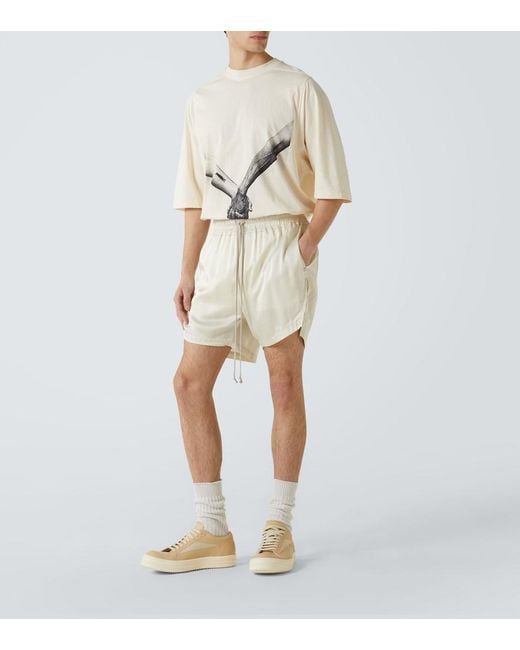 Rick Owens Natural Charmeuse Shorts for men
