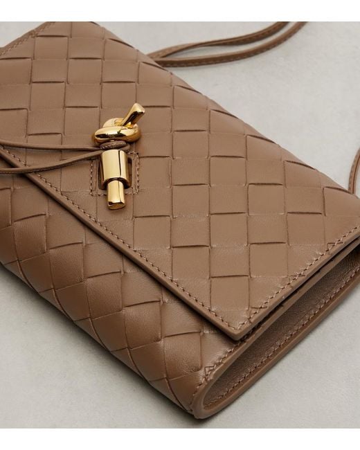 Bottega Veneta Brown Andiamo Intrecciato Leather Clutch
