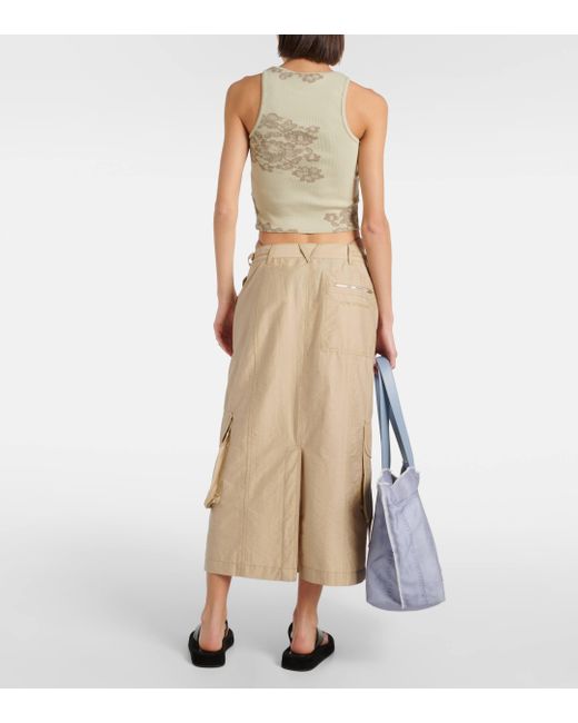 Acne Natural Technical Cotton-blend Cargo Skirt