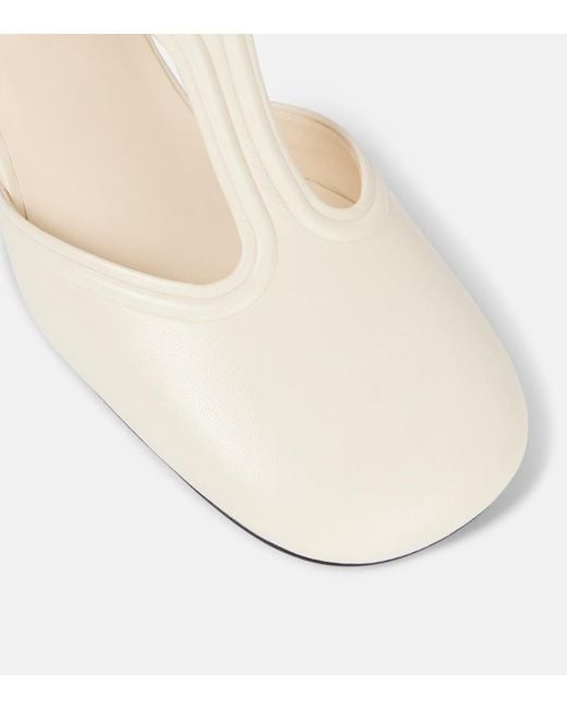 Jil Sander White Leather Mary Jane Pumps