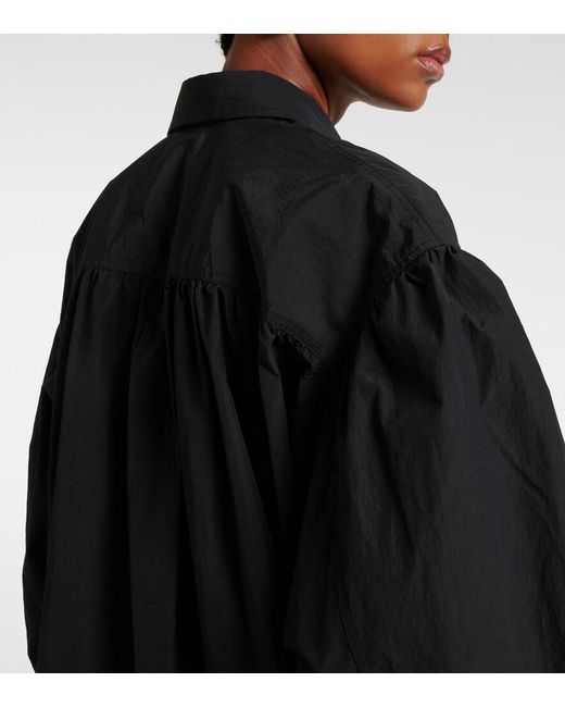 Plan C Black Oversized Crepe Shirt