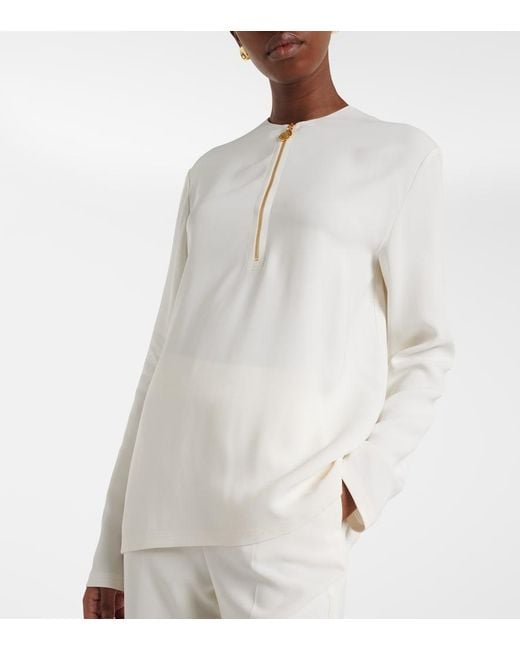 Stella McCartney White Iconic Half-Zip Top