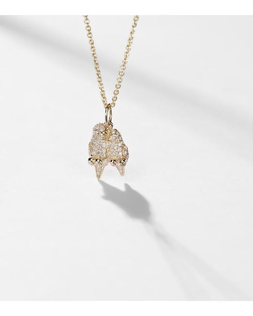 Sydney Evan Metallic Lovebirds 14Kt Necklace With Diamonds