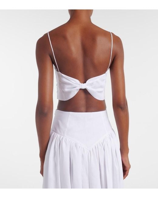 Gabriela Hearst White Blazie Linen Crop Top