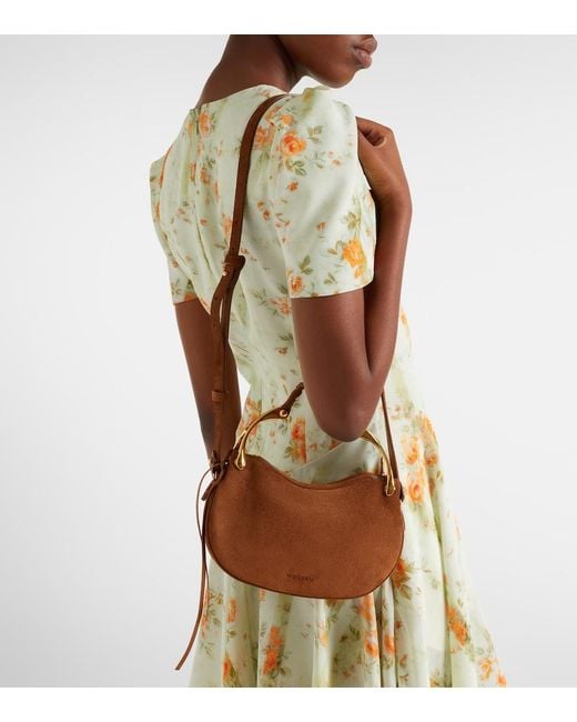 McQueen Brown Wishbone Mini Suede Top-Handle Bag