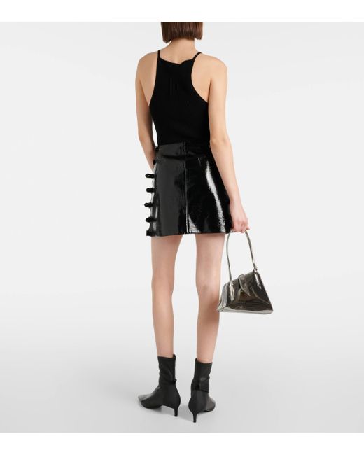 Courreges Black Faux Leather Miniskirt