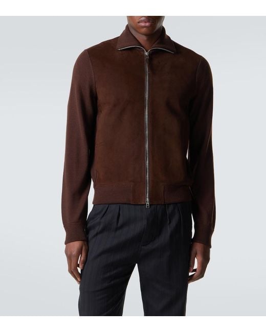 Tom Ford Cardigan Mit Veloursleder in Brown für Herren