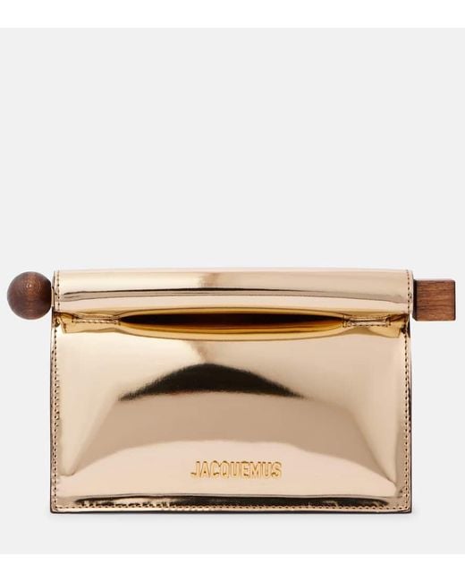 Jacquemus Natural Rond Carre Small Faux Leather Clutch