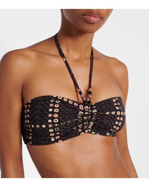 Isabel Marant Black Salmage Printed Halterneck Bikini Top