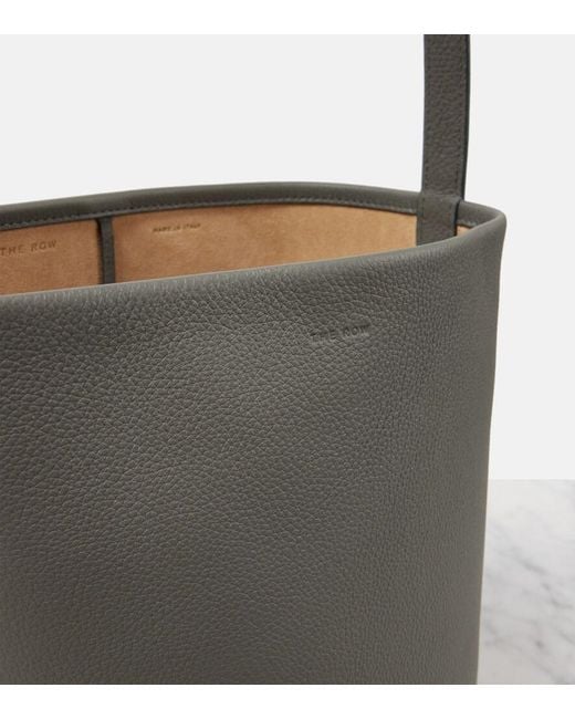 The Row Gray N/S Park Medium Leather Tote Bag
