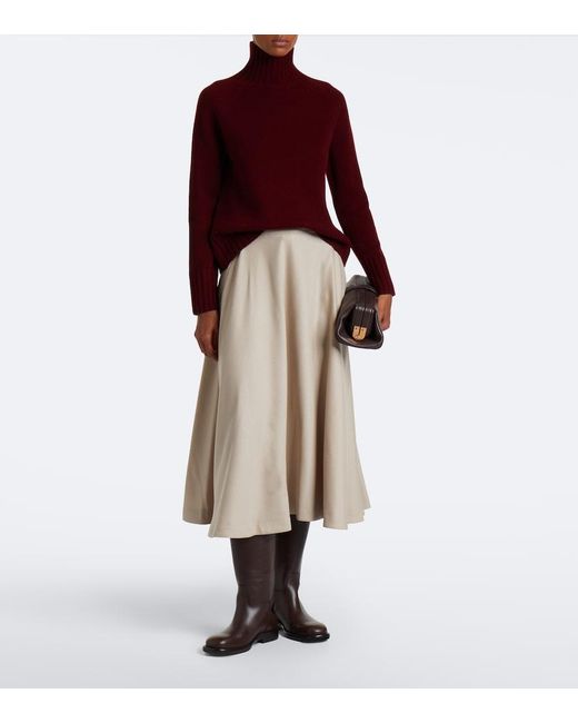 Max Mara Natural Wool Midi Skirt