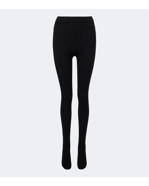 Nour Hammour Black Whit Cashmere And Wool Tights
