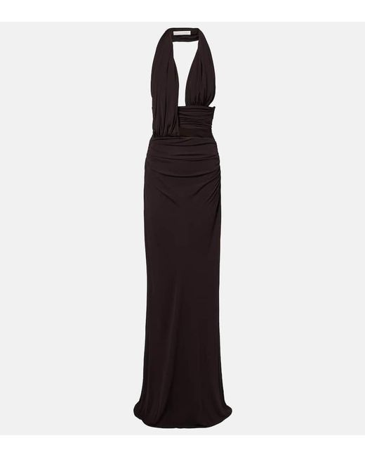 viscose dress design Printed (Pret) – Limelightpk Vivienne Off-Shoulder Black & Size:EU34 Style: Plunging V Neckline