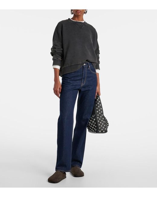 SLVRLAKE Denim Blue London High-Rise Straight Jeans