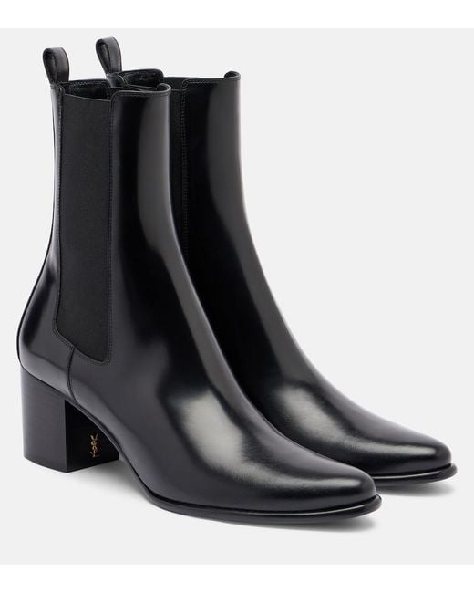 Saint Laurent Black Jill 60 Leather Ankle Boots