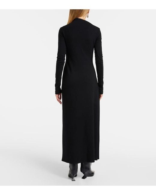 Sportmax Black Edile Wool And Cotton-Blend Midi Dress