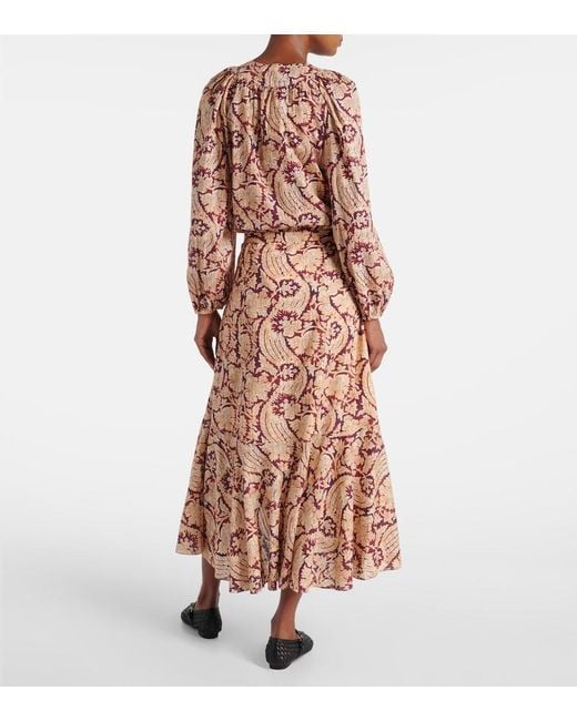 Ulla Johnson Multicolor Sabina Printed Cotton-Blend Maxi Skirt