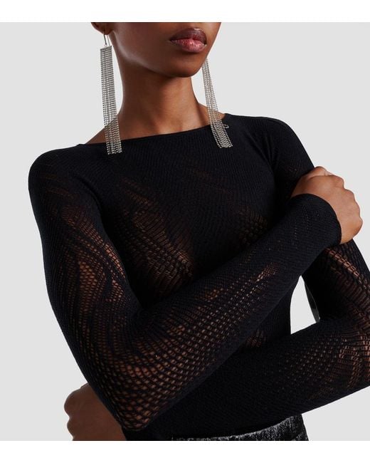 Wolford Black Sheer Mesh Catsuit