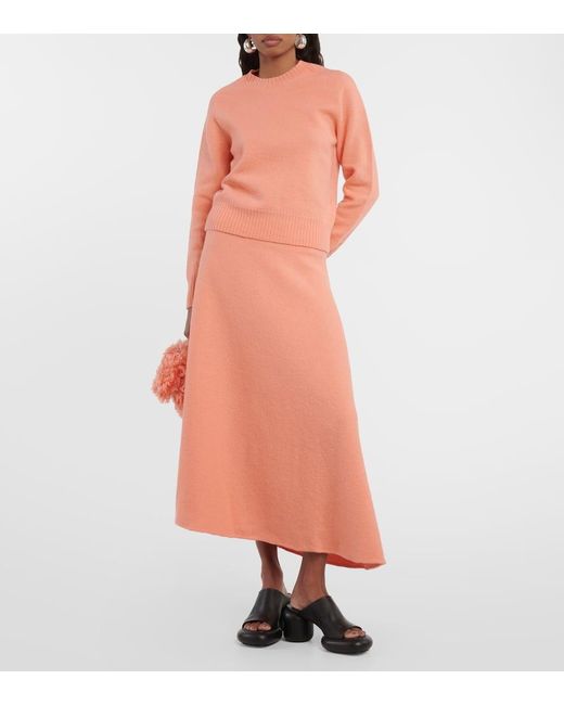 Jil Sander Orange Pullover aus Wolle