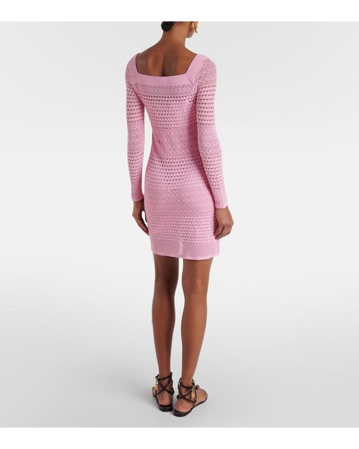 Tom Ford Pink Crochet Minidress