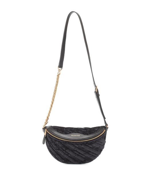 Balenciaga Black Souvenirs Xxs Velvet Belt Bag