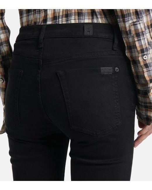 7 For All Mankind Blue Mid-Rise Skinny Jeans