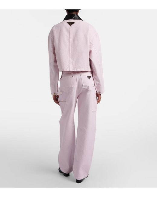 Prada Pink Cotton Canvas Cargo Pants