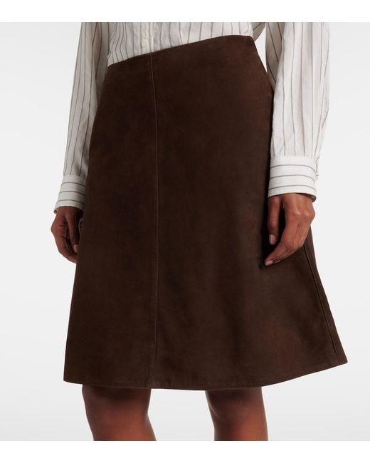 Totême Brown Suede Miniskirt