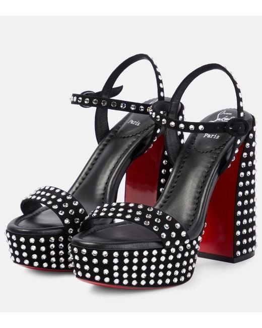 Christian Louboutin Black Movida Jane Strass Boum Platform Sandals