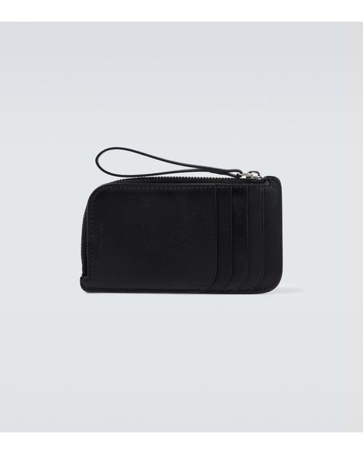 The Row Black Leather Wallet With Strap for men