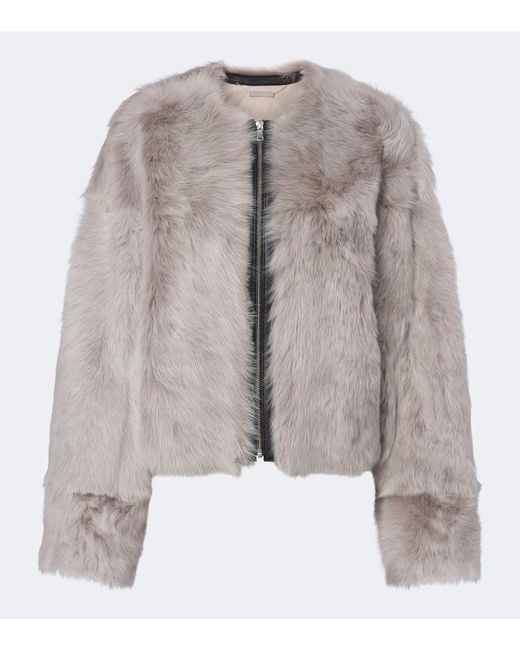 Nour Hammour Gray Dianne Shearling Jacket