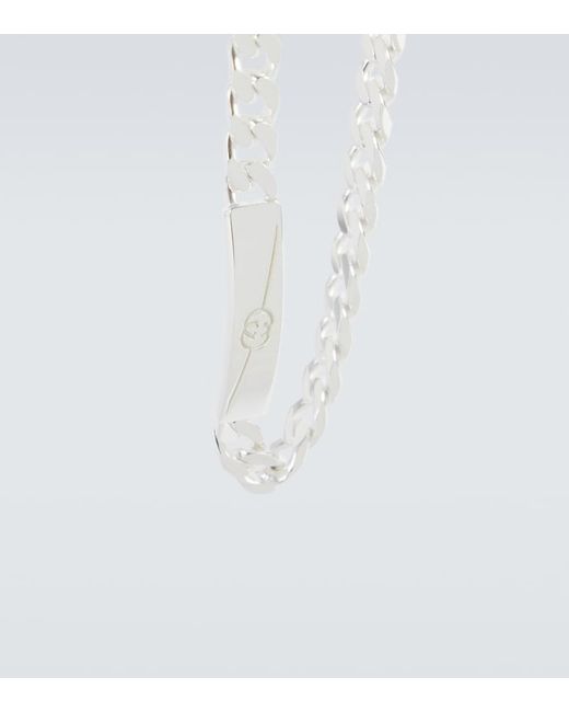 Gucci Metallic Tag Gourmette Chain Bracelet for men